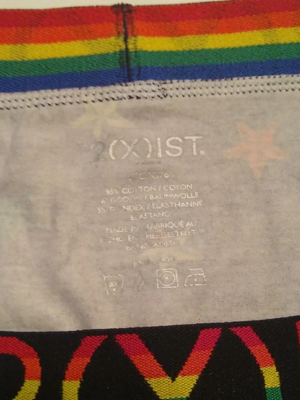 2xist Black Bikini Brief with Rainbow Stars 🏳️‍🌈